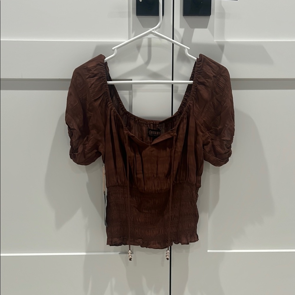 Shyanne Chocolate Puff Sleeve Blouse